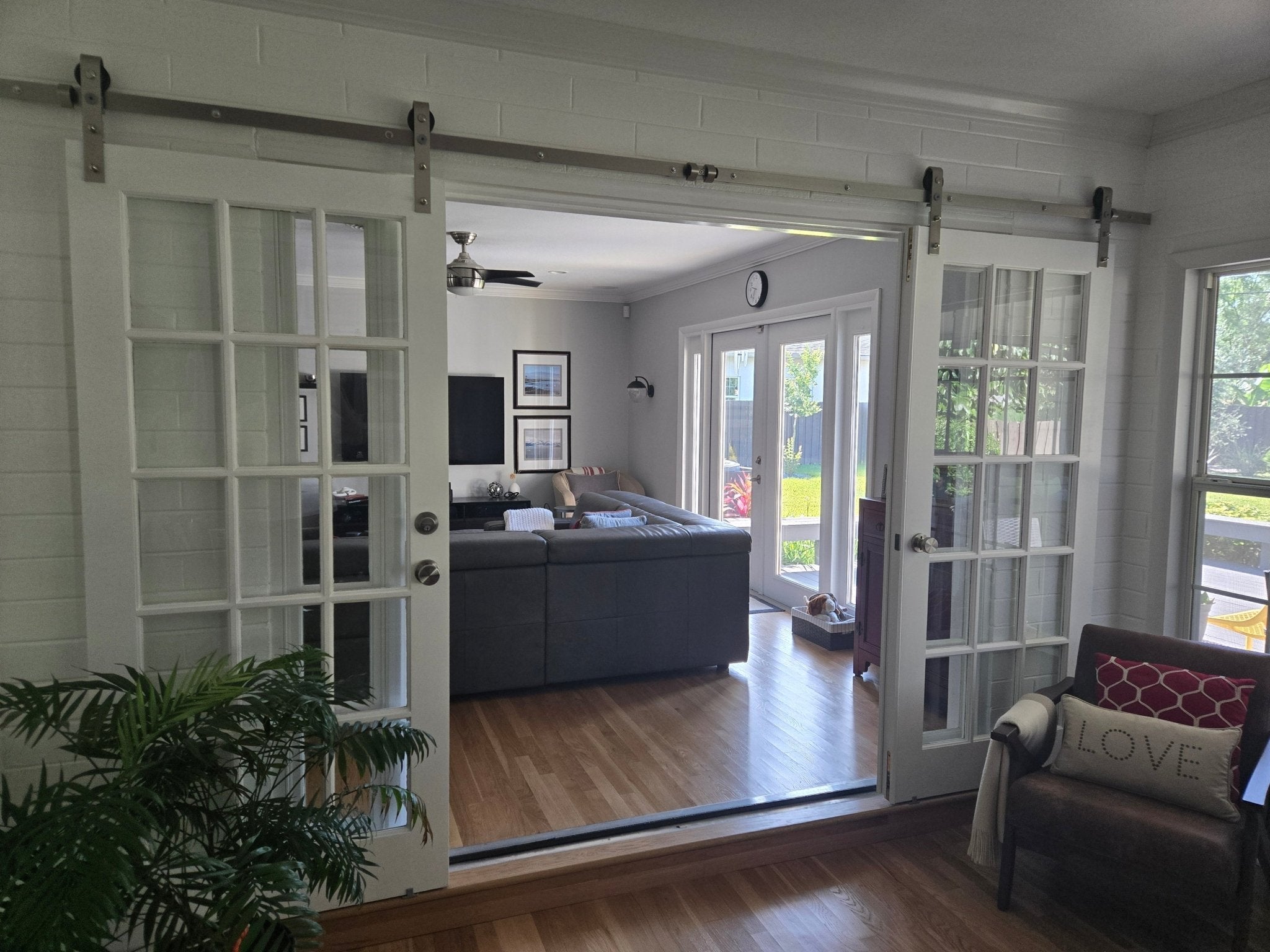Barn Doors to Living Room