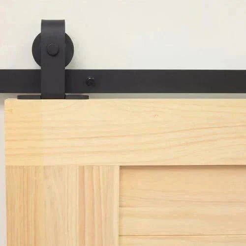 Close Up of T Mount Barn Door Hardware Track