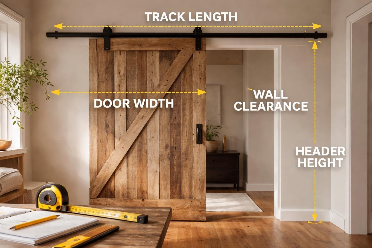 How to Measure for Barn Door Hardware (2026 Guide)