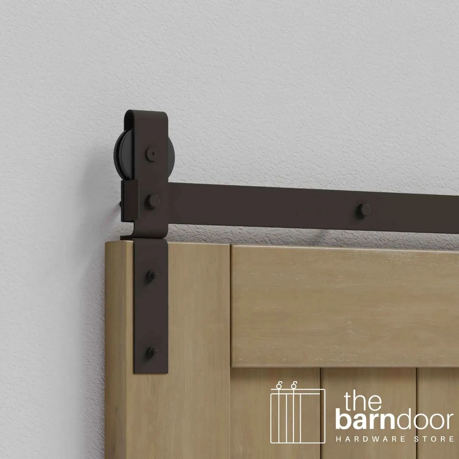 Arch Bronze J Strap Bifold Barn Door Hardware