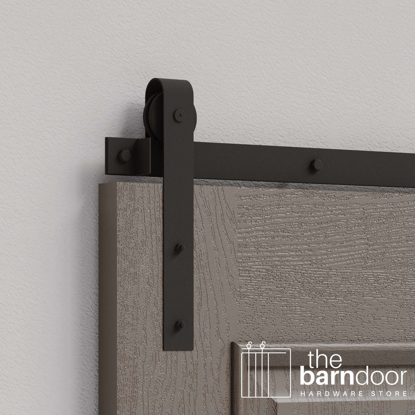 Arch Bronze J Strap Heavy Duty Single Track Barn Door Hardware