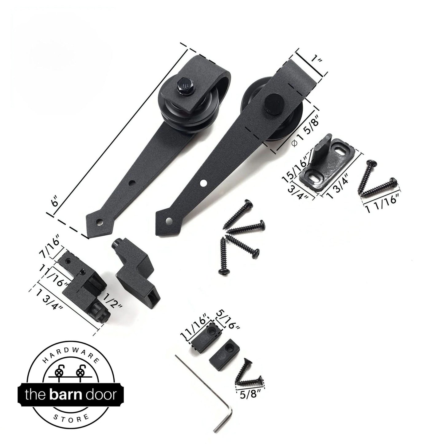 Black Arrow Mini Cabinet Barn Door Rollers