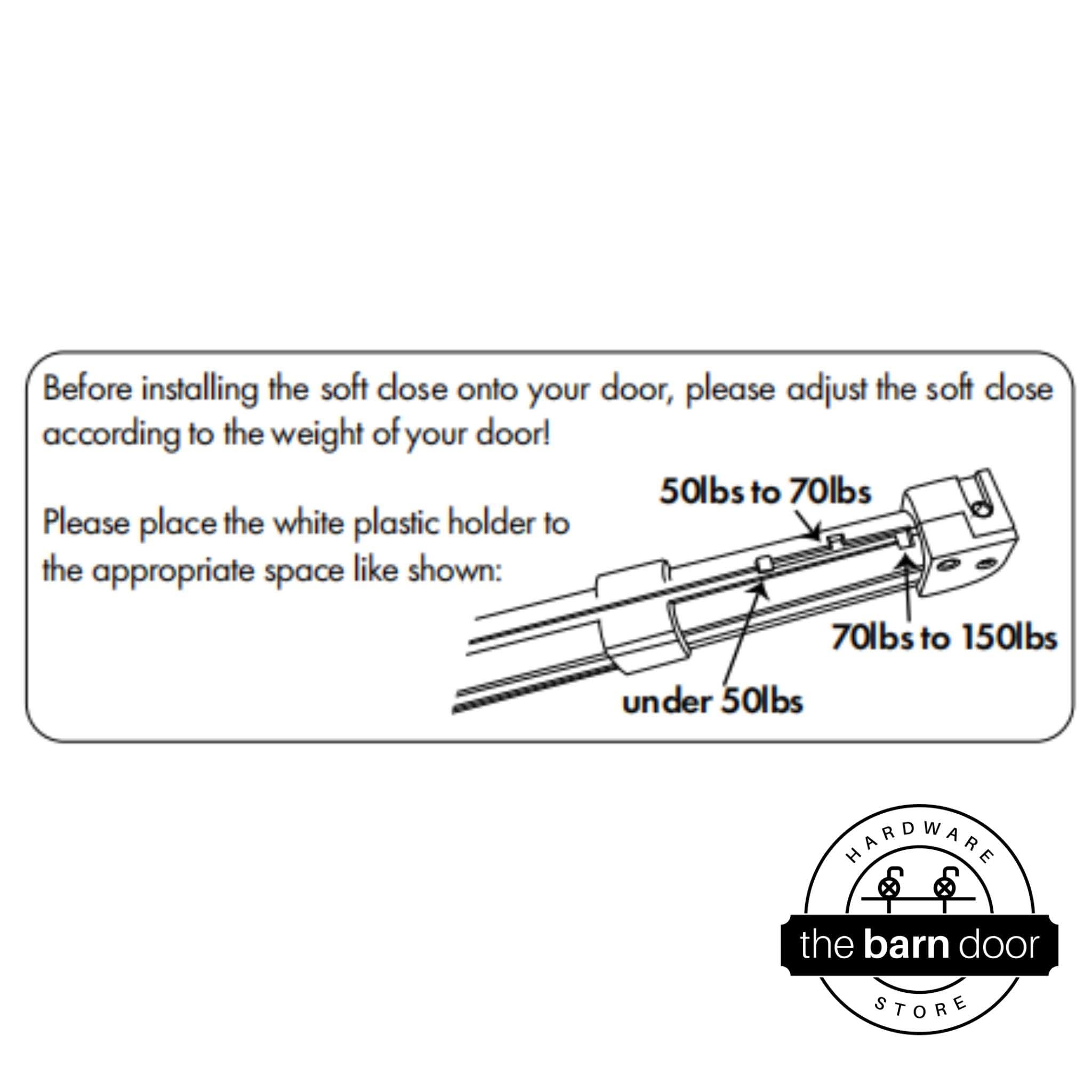 Barn Door Soft Close Hardware Install Instructions