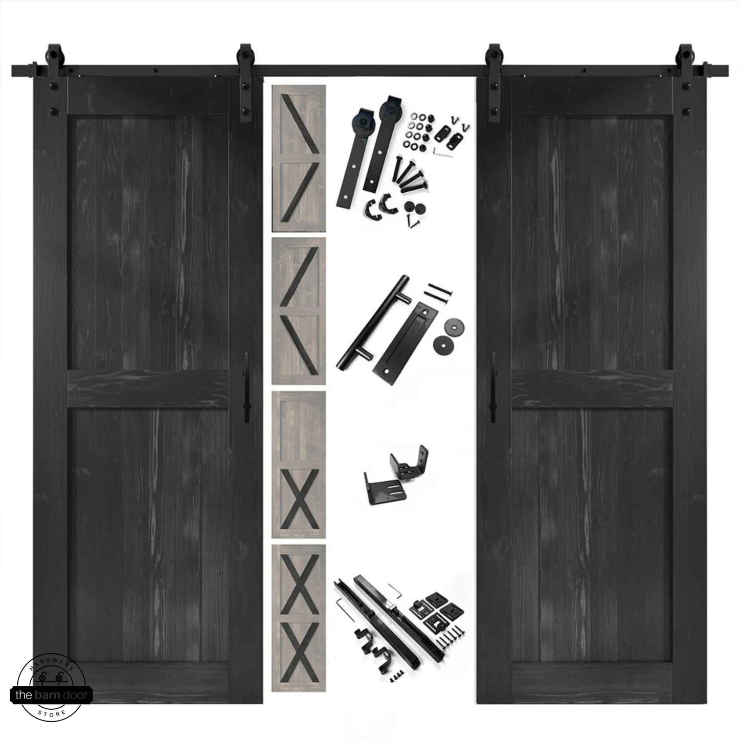 Black Classic Double Barn Door Kit