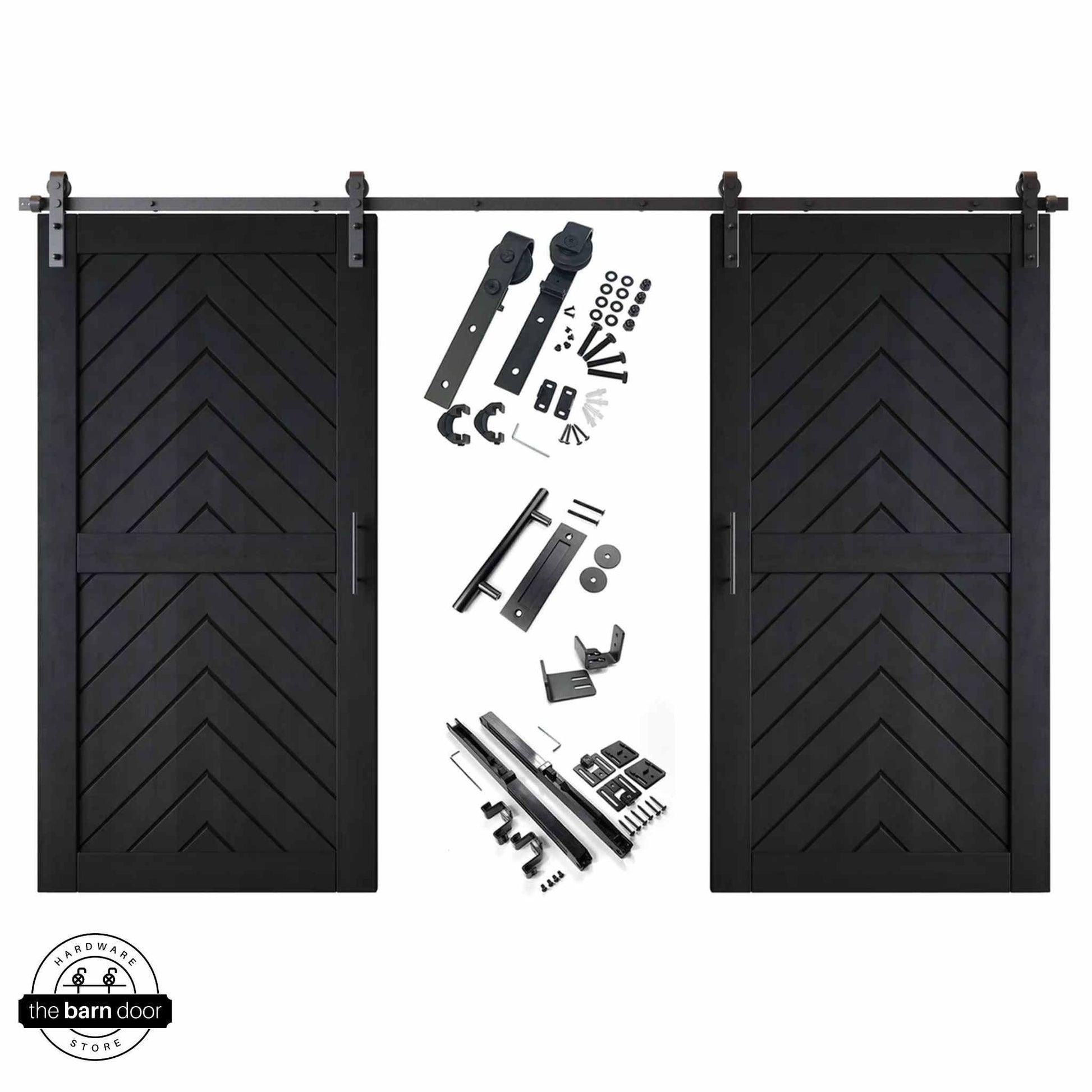 Black Fishbone Double Barn Door Kit