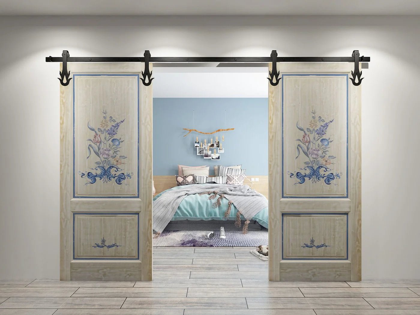 Black Flame Barn Door Hardware