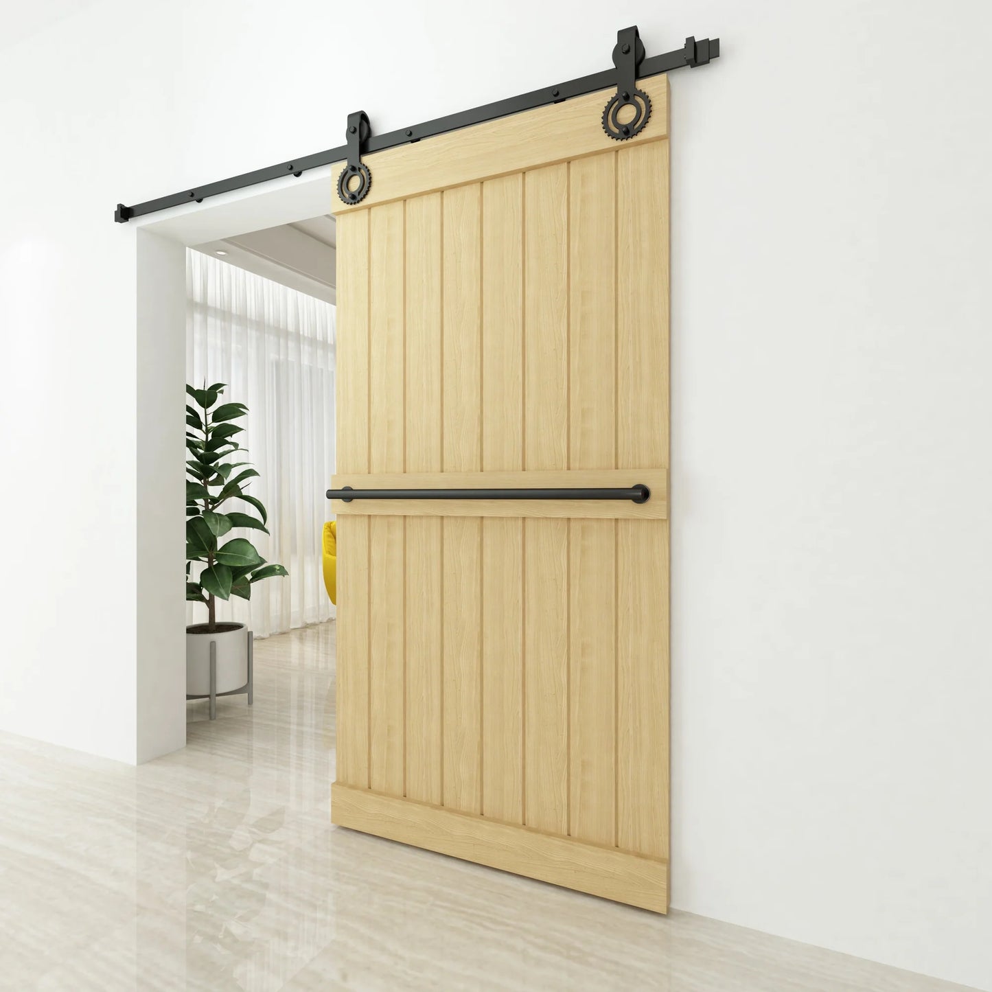 Black Gear Barn Door Hardware