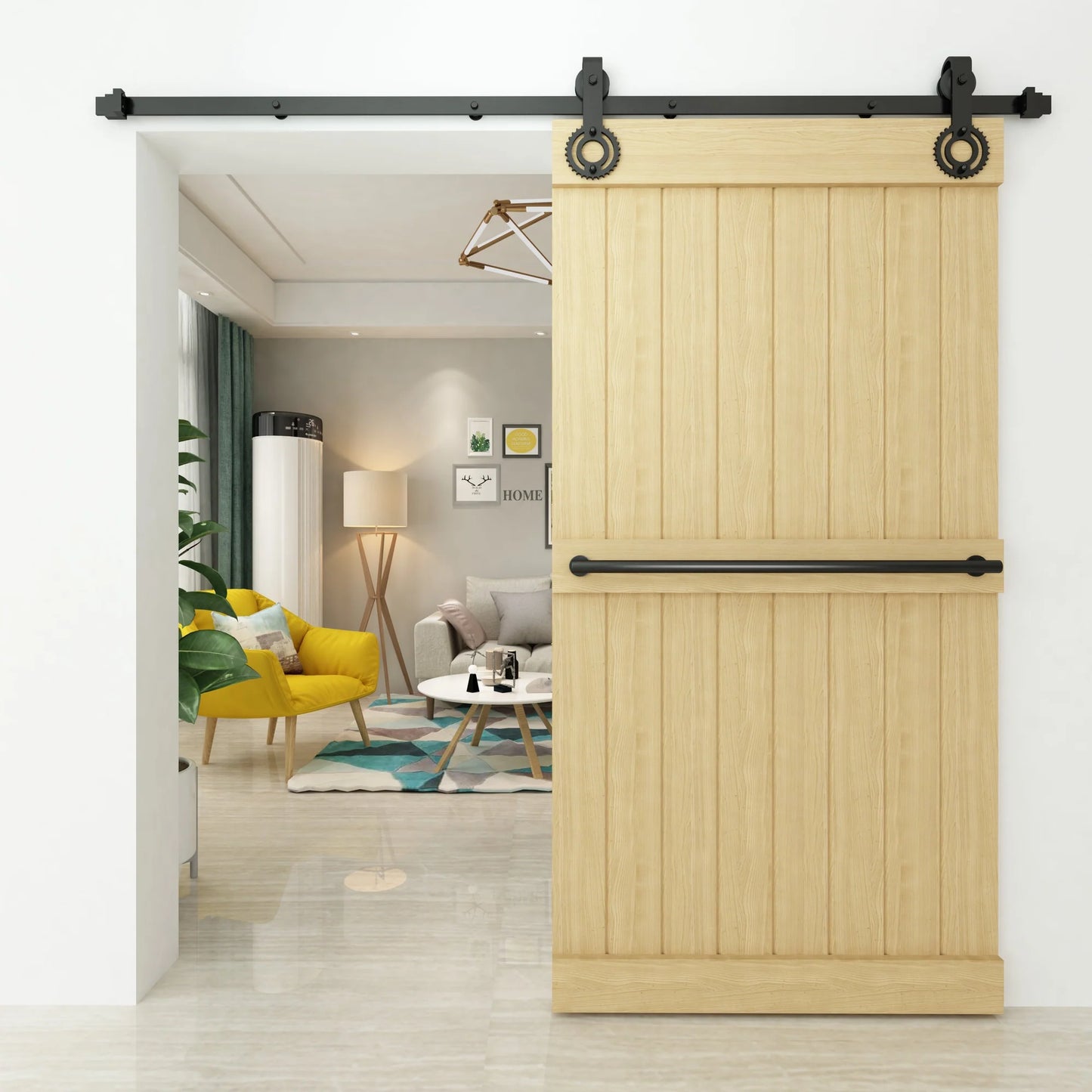 Black Gear Barn Door Hardware