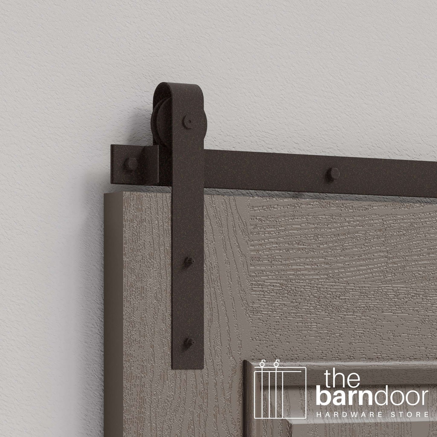 Bronze J Strap Heavy Duty Single Track Barn Door Hardware