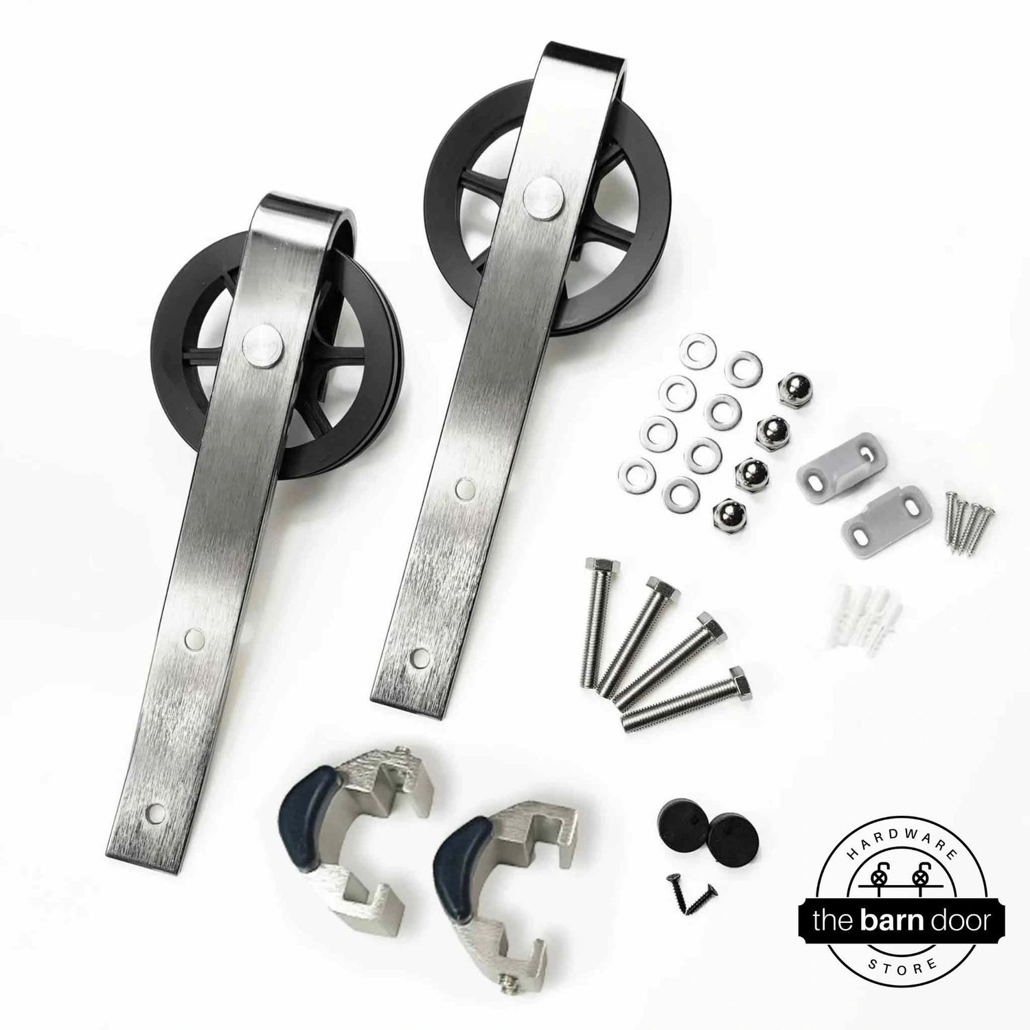 Spoke Wheel Barn Door Roller in Brushed Nickel