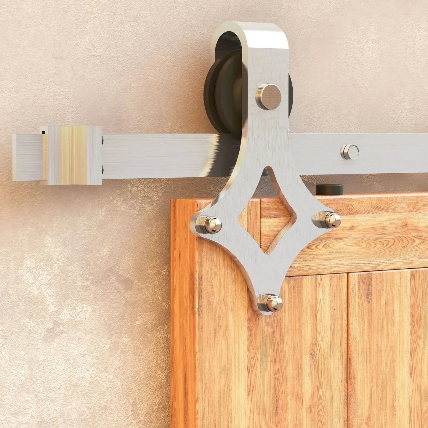 Diamond Brushed Nickel Barn Door Hardware Kit