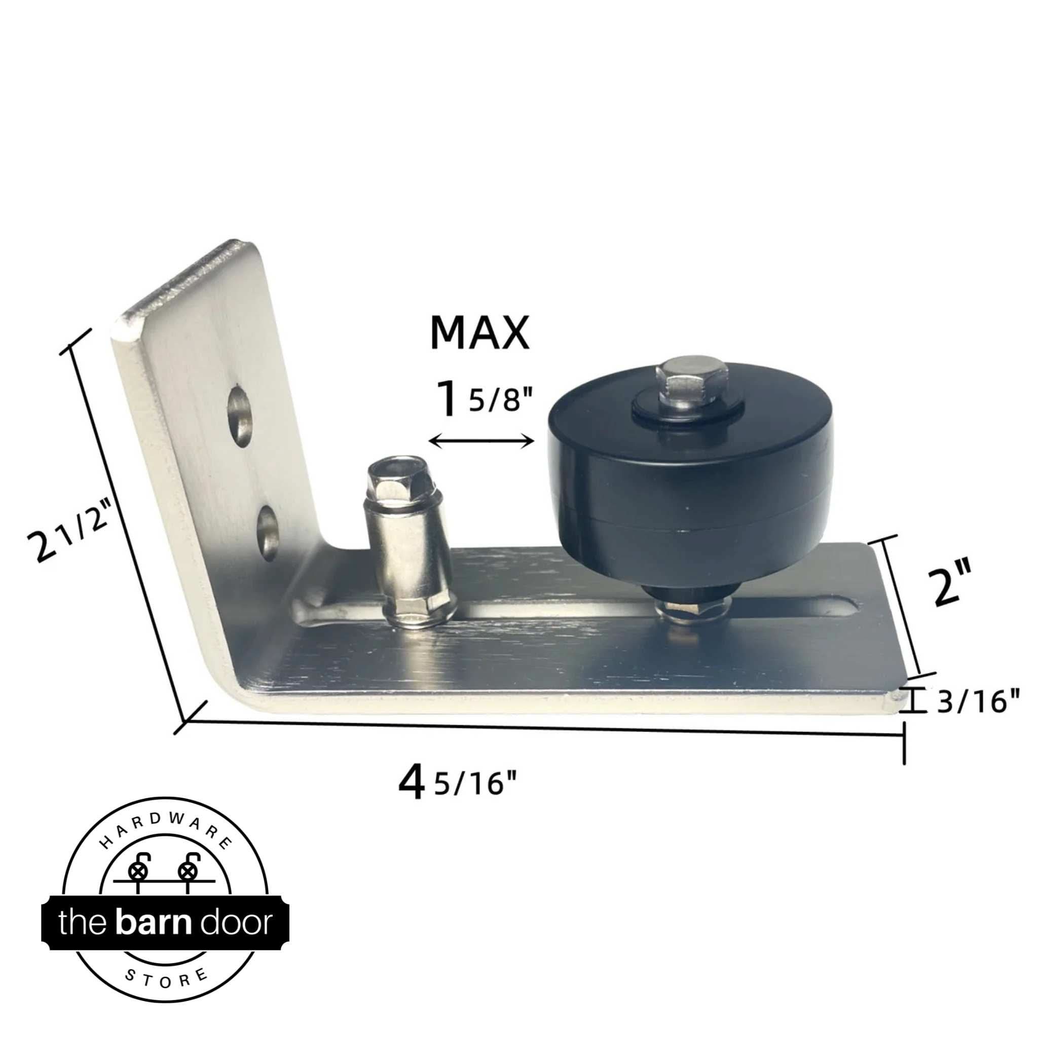Brushed Nickel Wall Mounted Roller Floor Guide Measurements