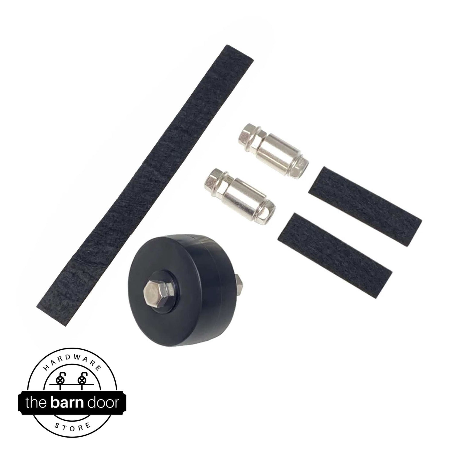 Brushed Nickel Wall Mounted Roller Floor Guide Parts Close Up