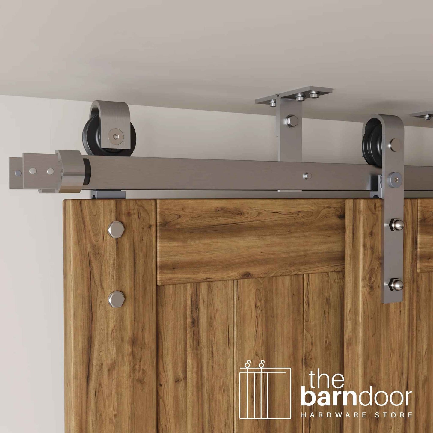 Ceiling Mounted Double Bypass Barn Door Hardware Kit