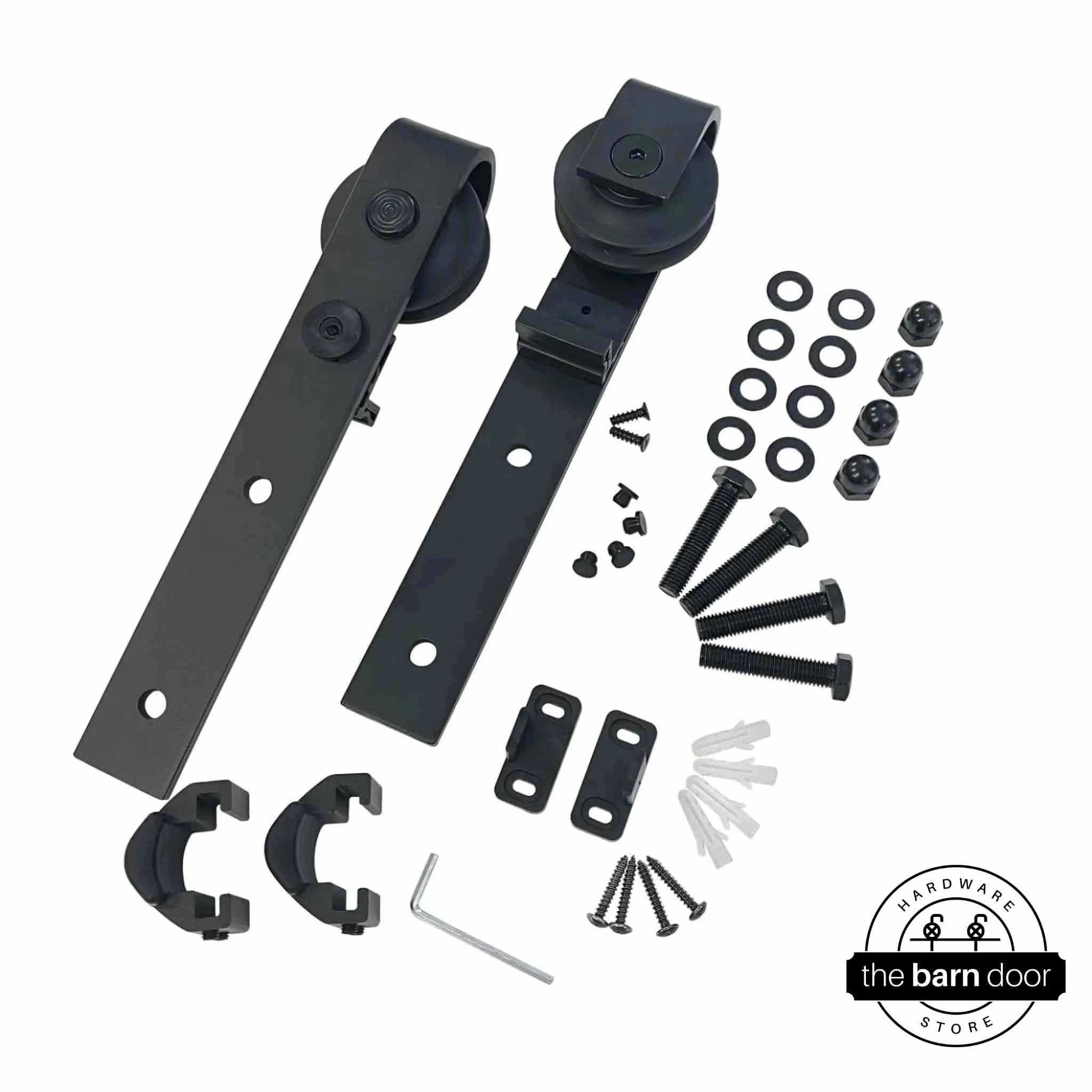 Classic Black Single Track Barn Door Hardware Kit