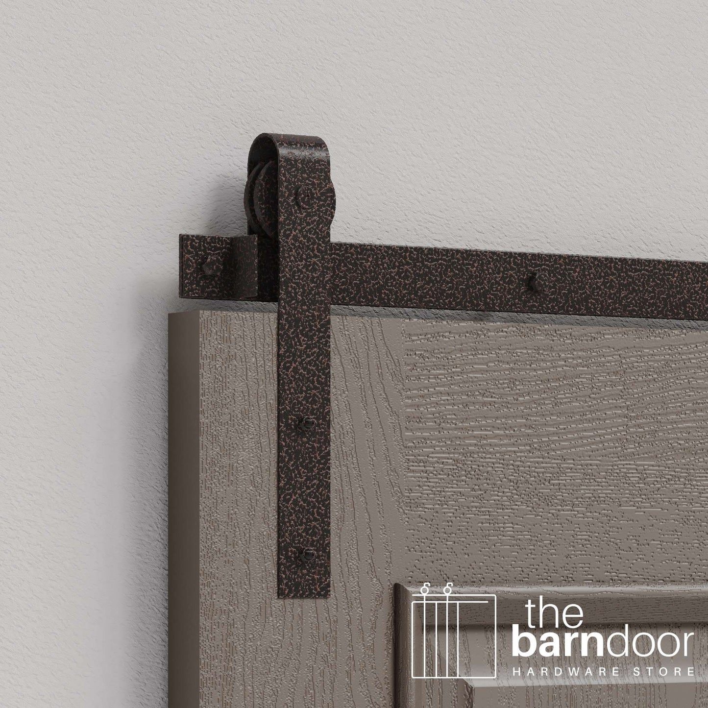 Copper Vein J Strap Heavy Duty Single Track Barn Door Hardware