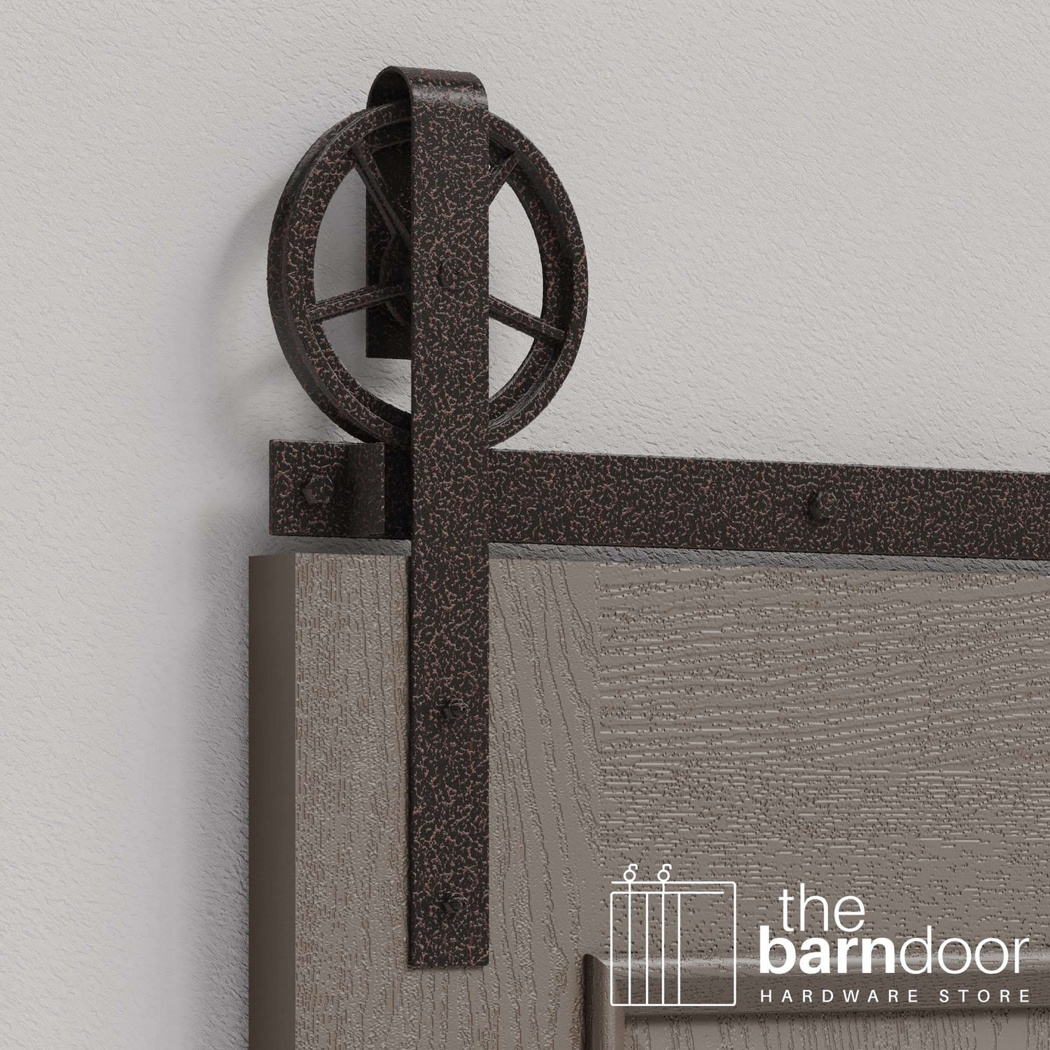 Copper Vein Wagon Wheel Heavy Duty Single Track Barn Door Hardware