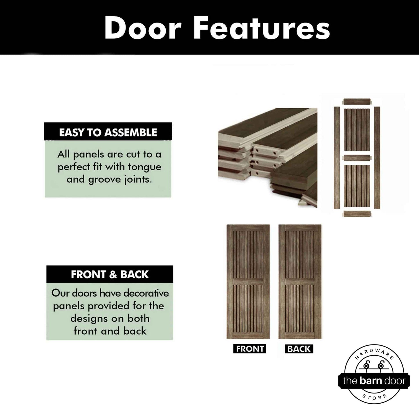 Dark Walnut Vertical Slat DIY Barn Door