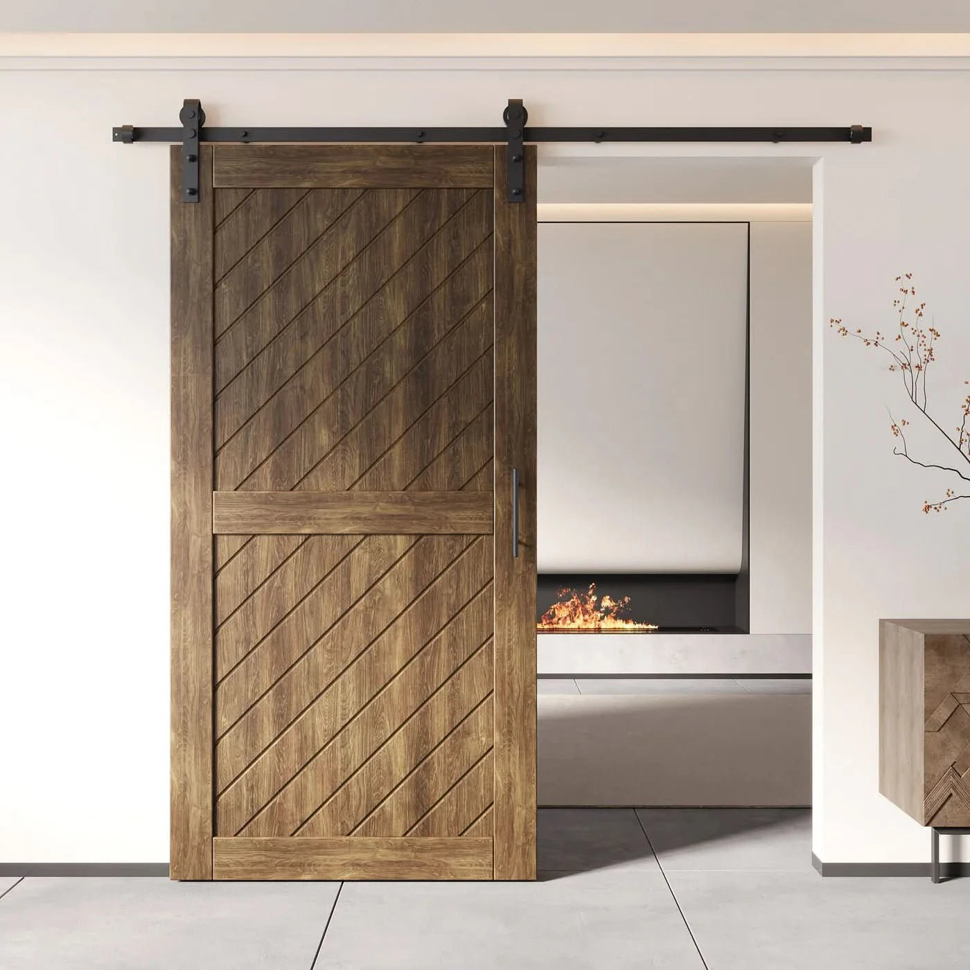 Dark Walnut Slanted Barn Door