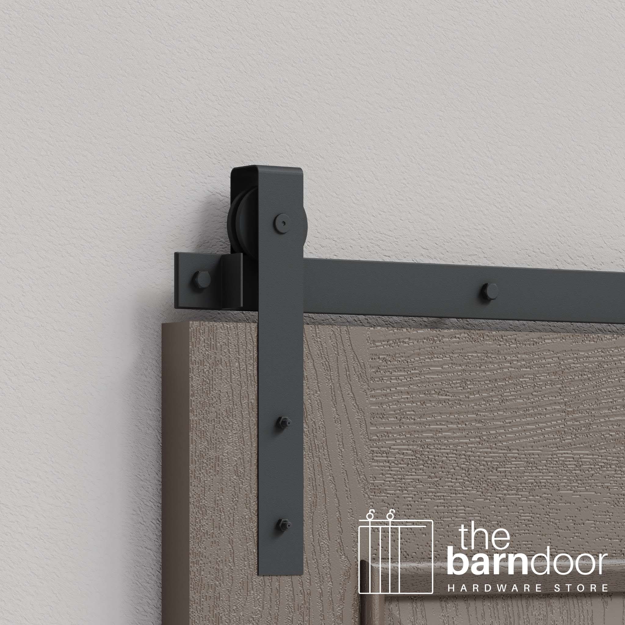 Dark Gray Flat Top Strap Heavy Duty Single Track Barn Door Hardware