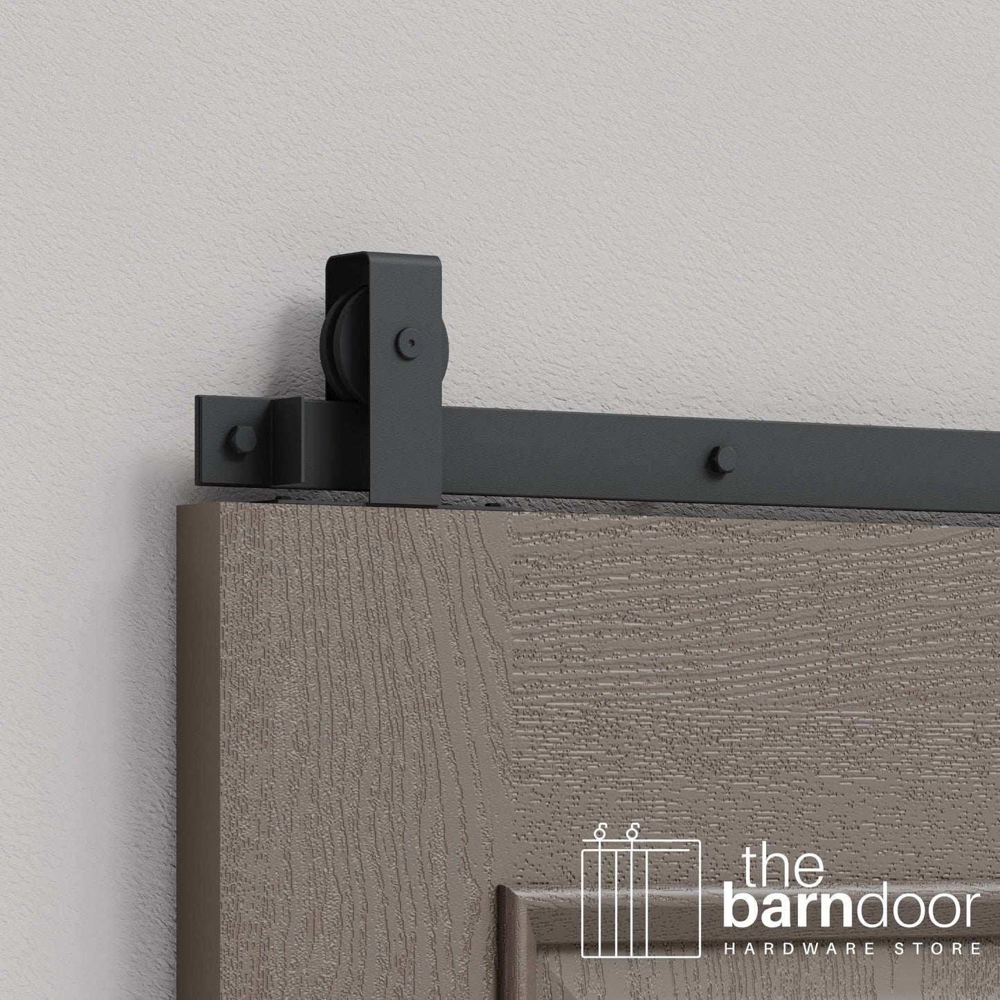 Dark Gray Flat Top Top Mount Heavy Duty Single Track Barn Door Hardware