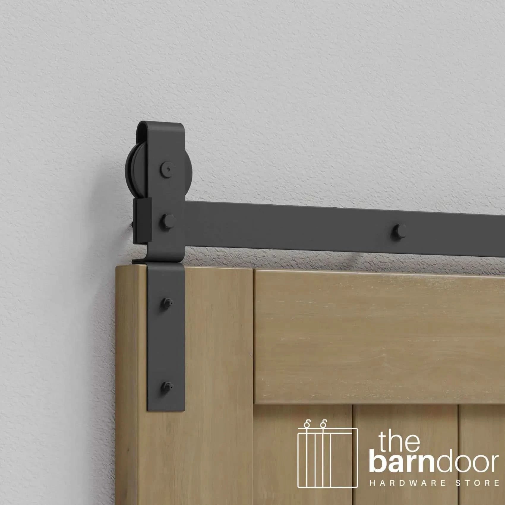 Dark Gray J Strap Bifold Barn Door Hardware