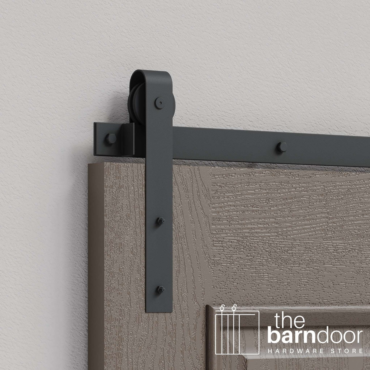 Dark Gray J Strap Heavy Duty Single Track Barn Door Hardware