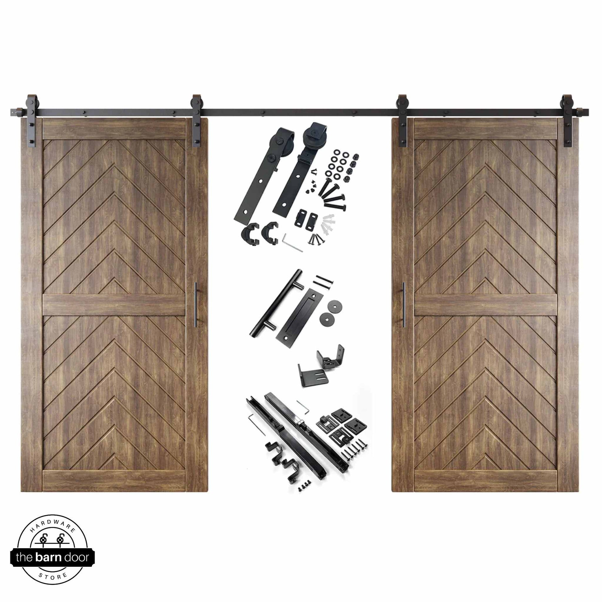 Dark Walnut Fishbone Double Barn Door Kit