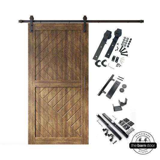 Dark Walnut Patterned Single Barn Door Kit