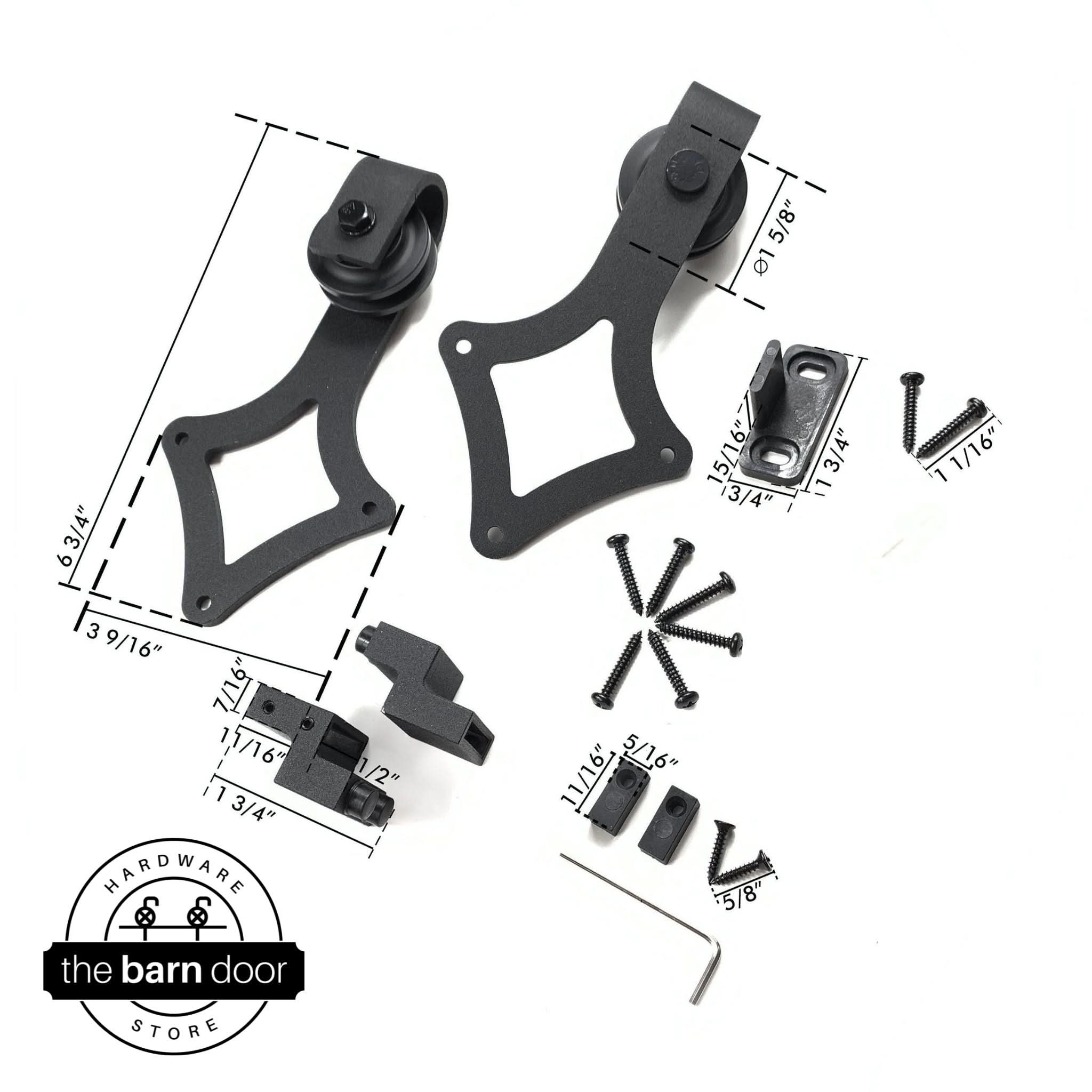 Black Diamond Mini Cabinet Barn Door Rollers