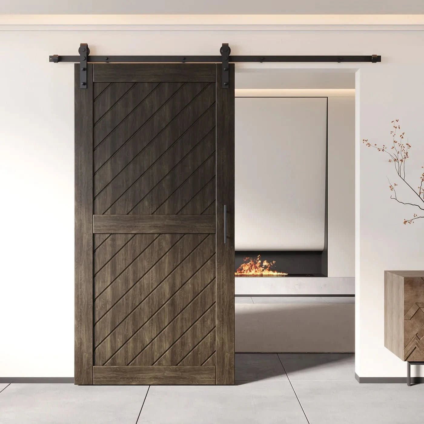 Ebony Slanted Barn Door