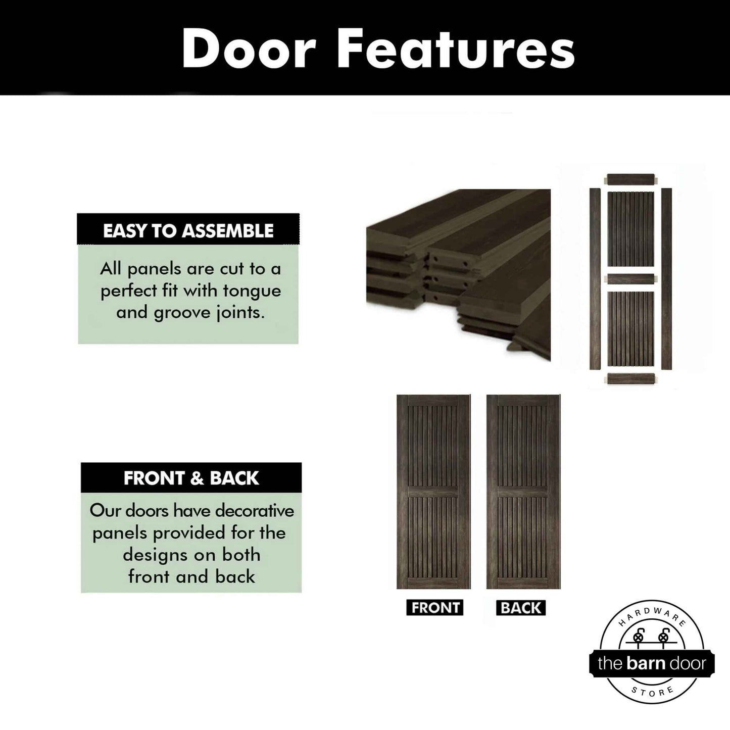 Ebony Vertical Slat DIY Barn Door