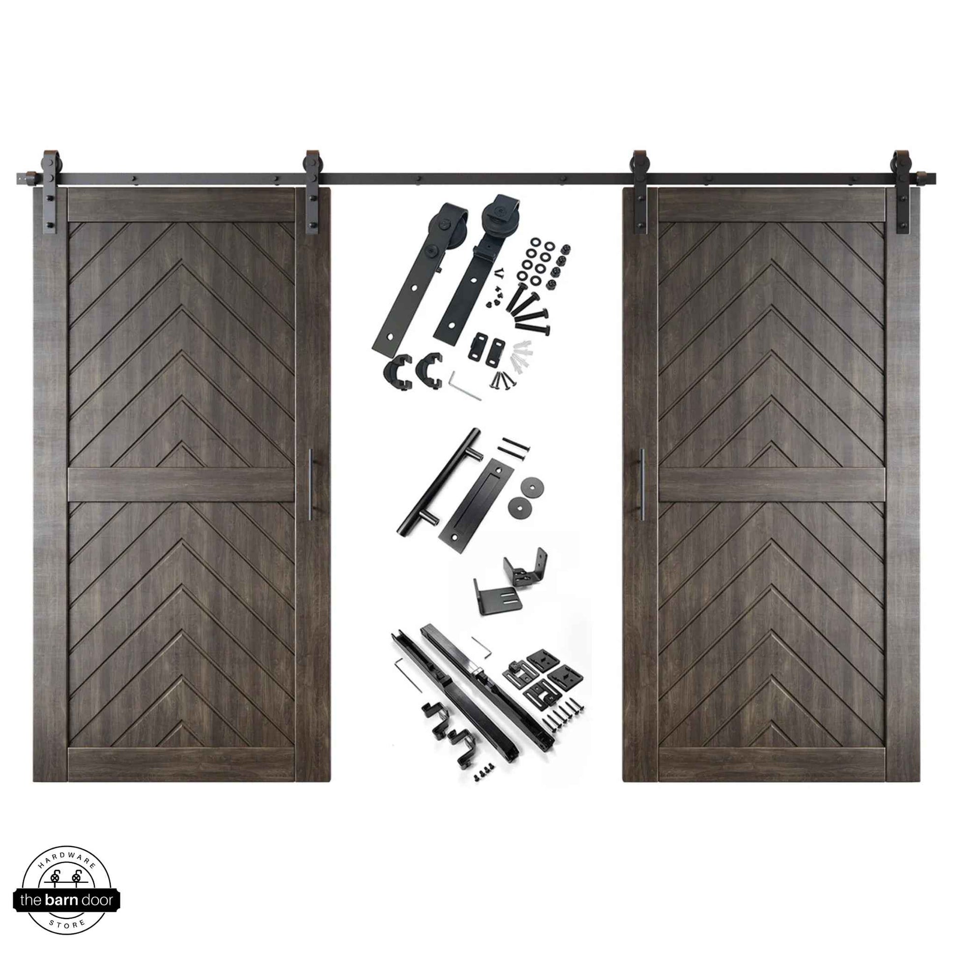 Ebony Fishbone Double Barn Door Kit