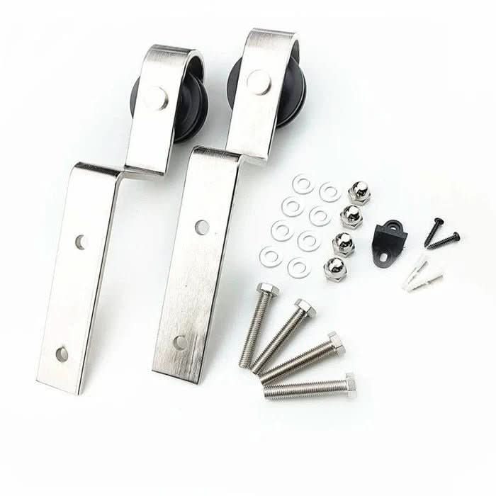 Brushed Nickel Bypass Barn Door Rollers by TBDHS