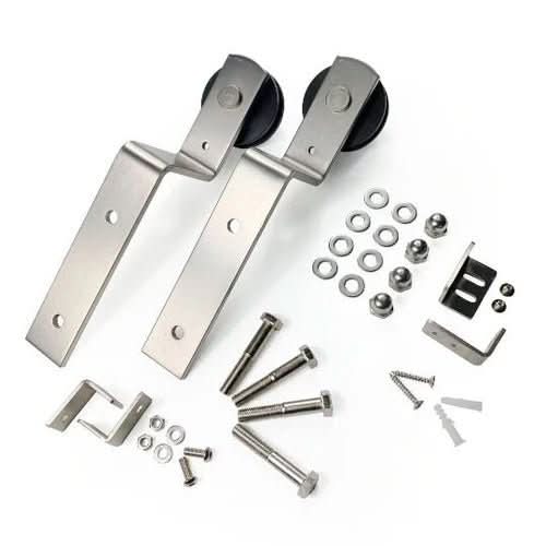 Brushed Nickel Silver Bypass Barn Door Rollers by TBDHS