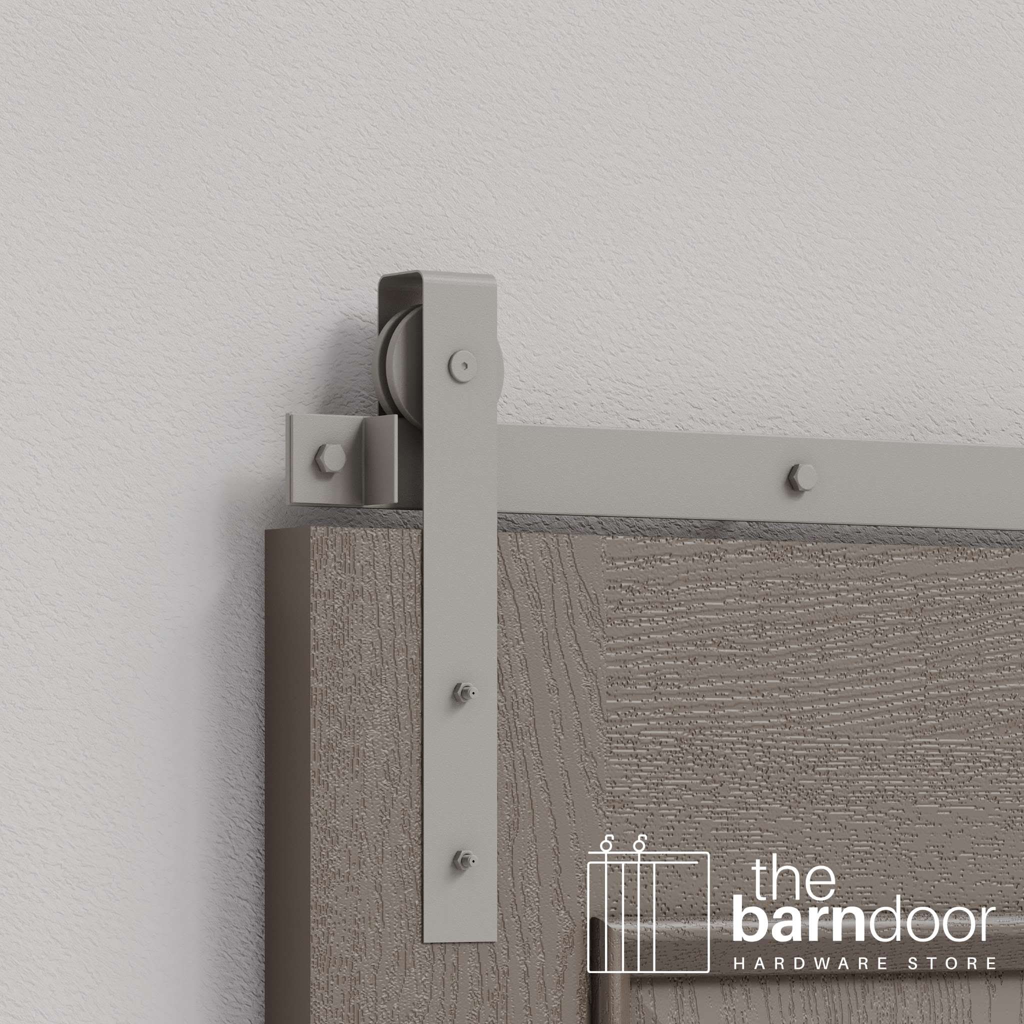 Flint Gray Flat Top Strap Heavy Duty Single Track Barn Door Hardware