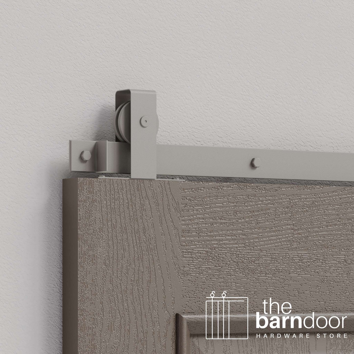 Flint Gray Flat Top Top Mount Heavy Duty Single Track Barn Door Hardware