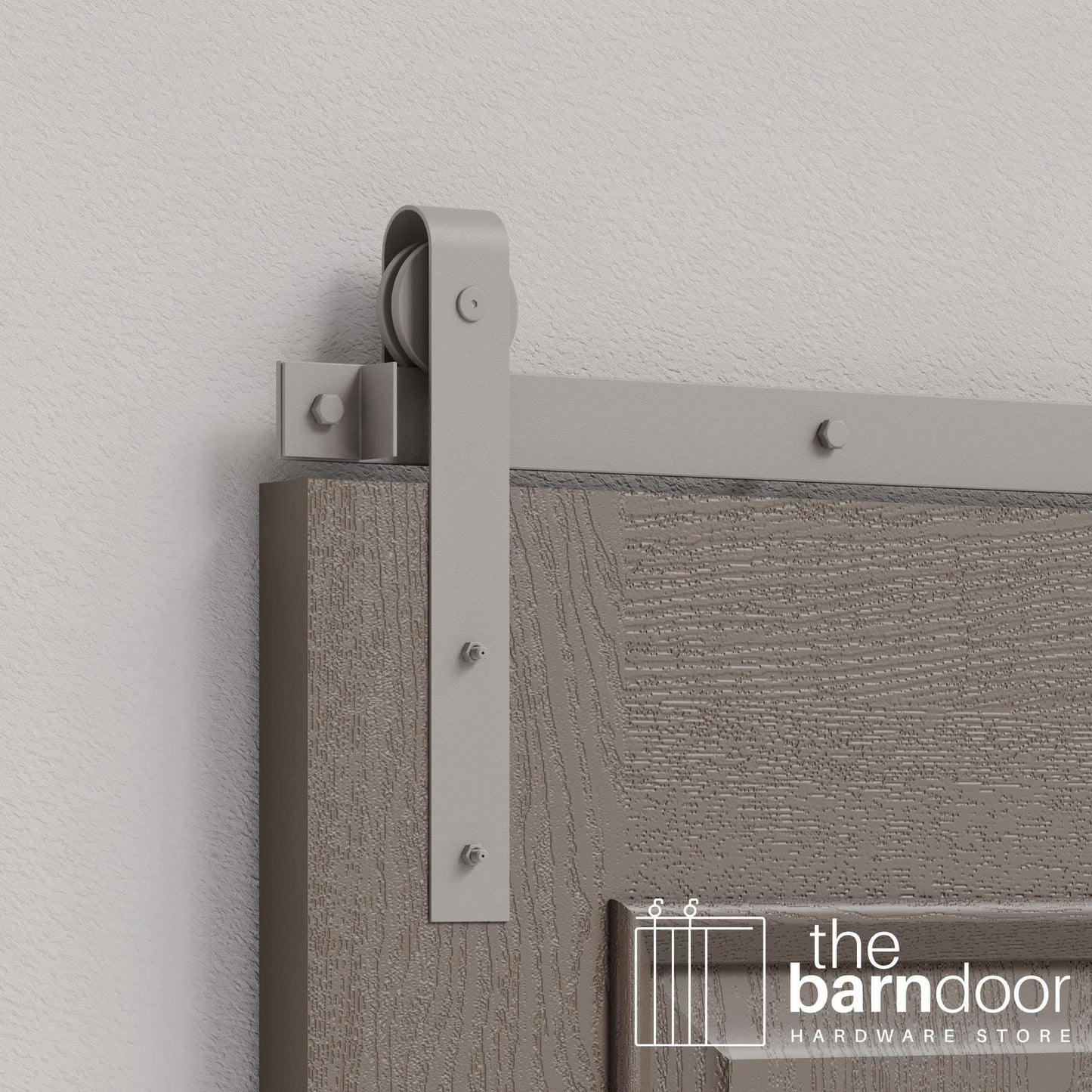 Flint Gray J Strap Heavy Duty Single Track Barn Door Hardware
