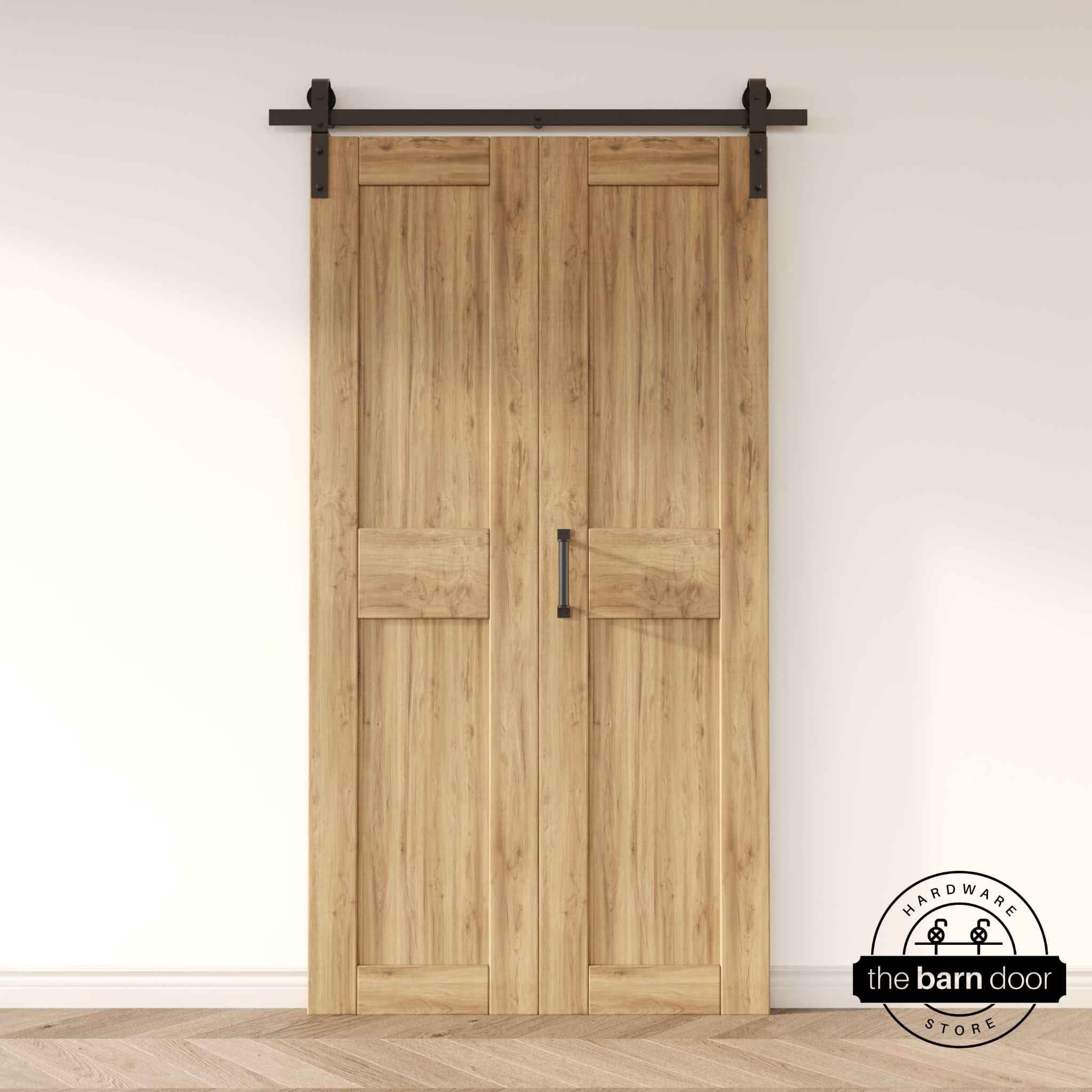 Front Mount 2 Door Bifold Barn Door Hardware Kit Closed