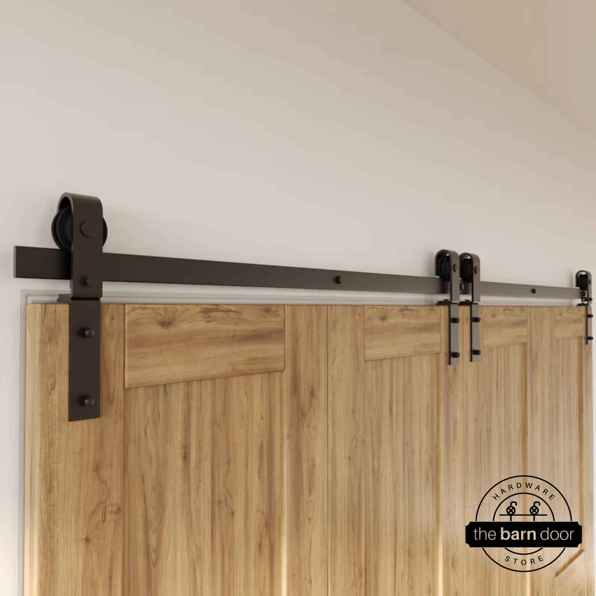 Front Mount 4 Door Bifold Barn Door Hardware Kit Roller Close Up