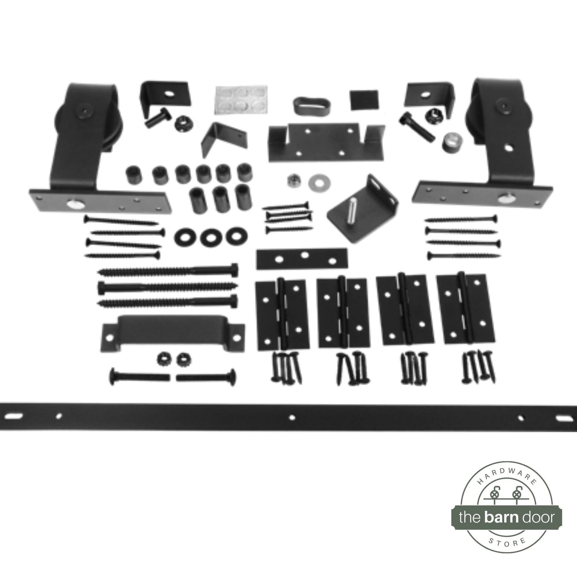 Top Mount J-Strap Heavy Duty Bifold Barn Door Hardware Kit
