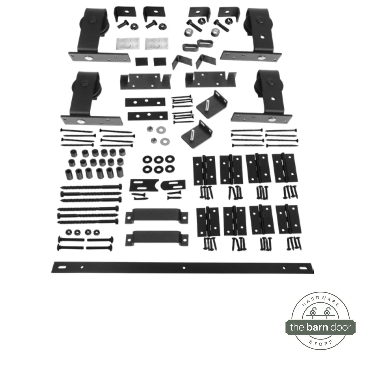 Top Mount J-Strap Heavy Duty Bifold Barn 4 Doors Hardware Kit