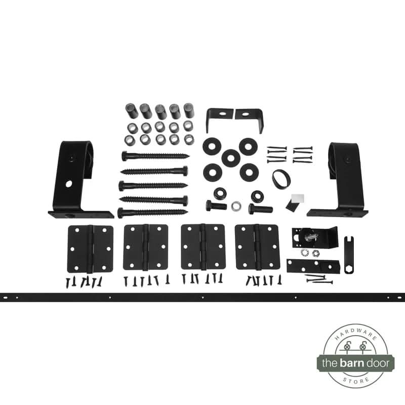 Top Mount J-Strap Bifold Barn Door Hardware Kit