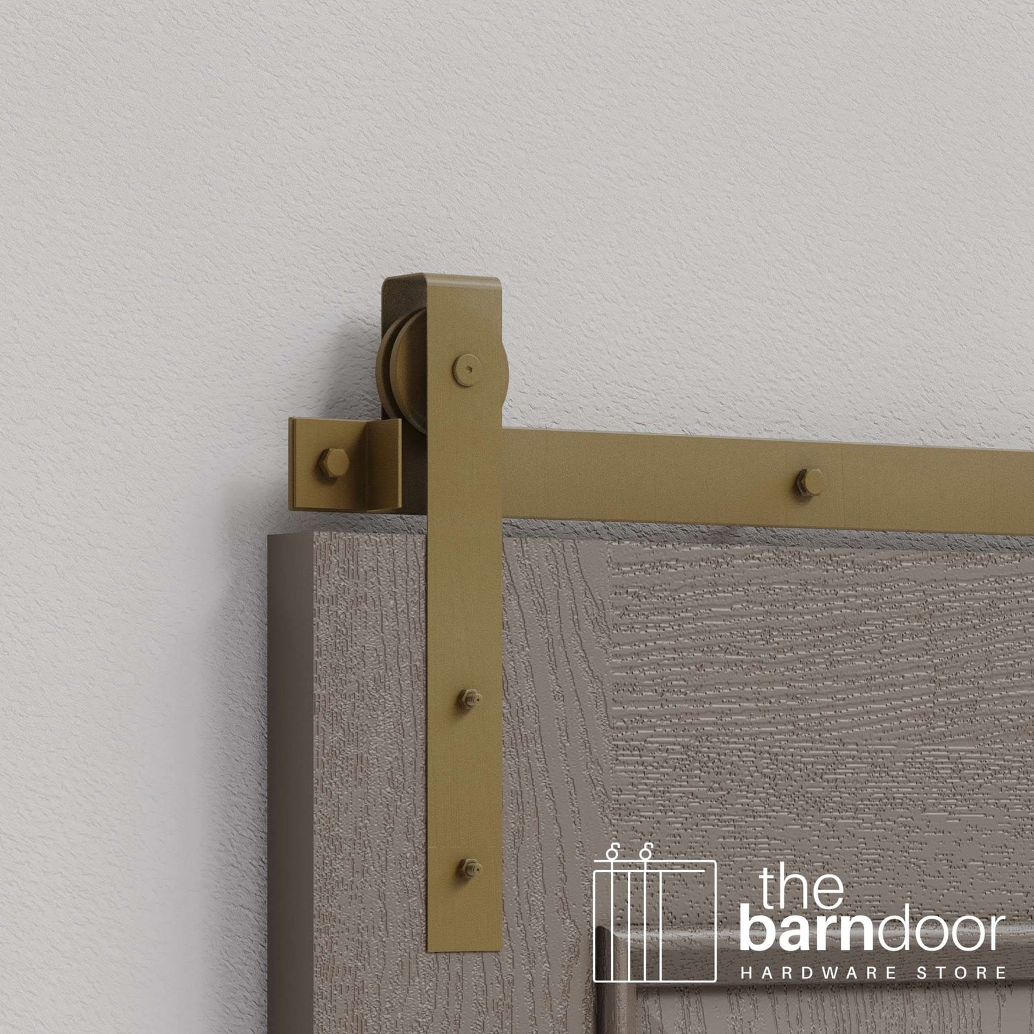 Jacobs Gold Flat Top Strap Heavy Duty Single Track Barn Door Hardware