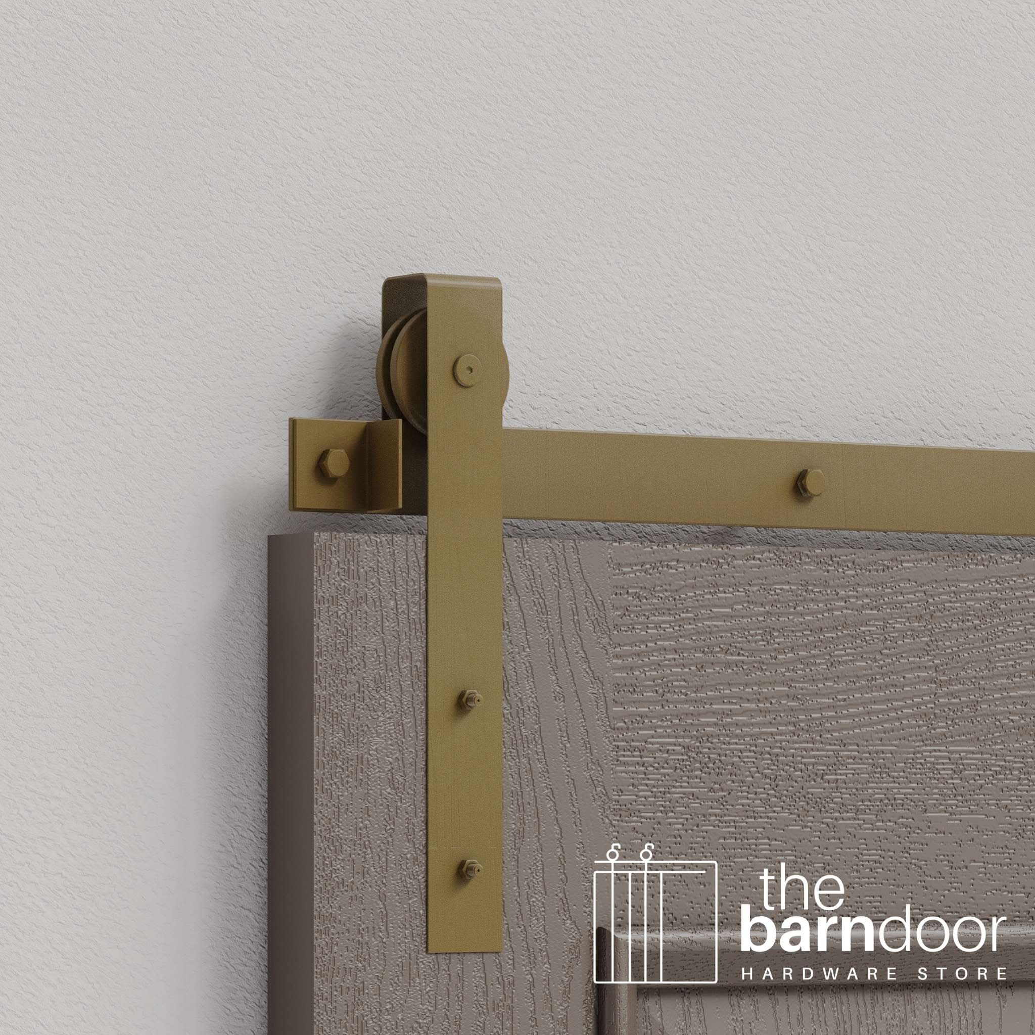 Jacobs Gold Flat Top Strap Heavy Duty Single Track Barn Door Hardware
