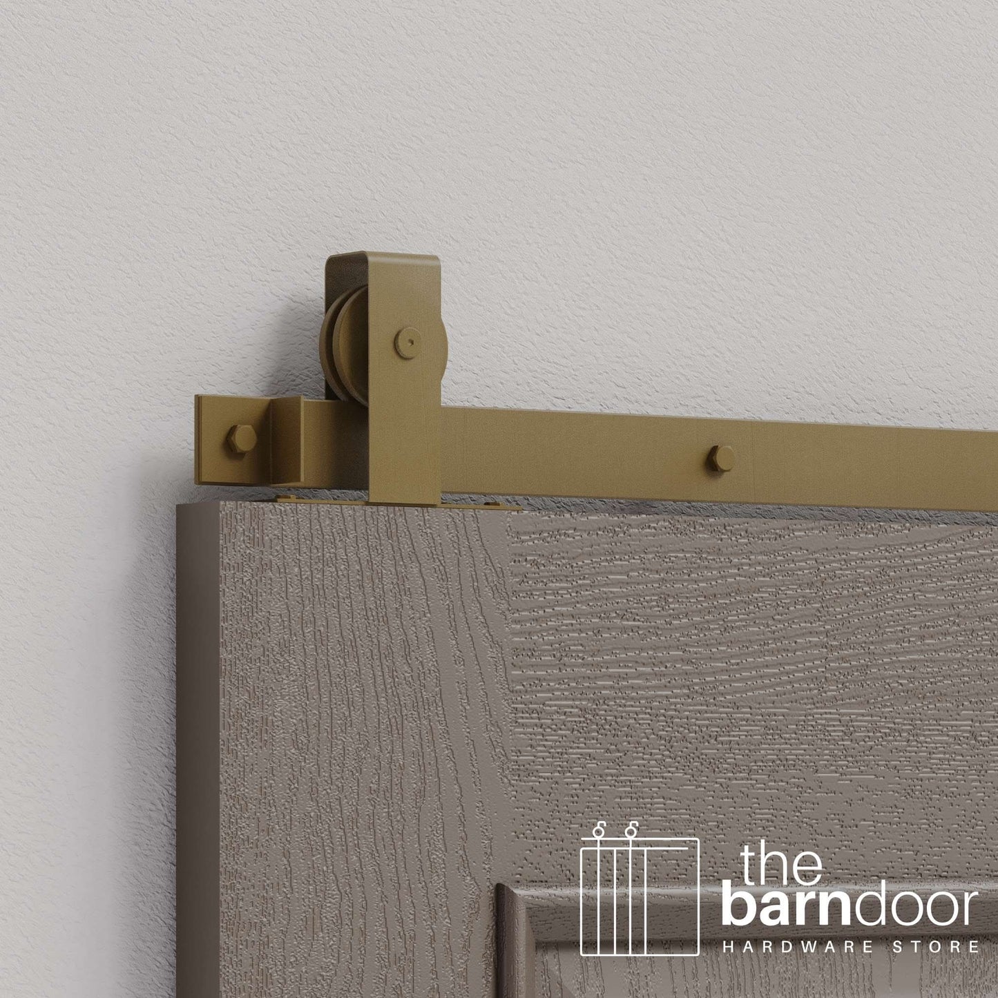 Jacobs Gold Flat Top Top Mount Heavy Duty Single Track Barn Door Hardware