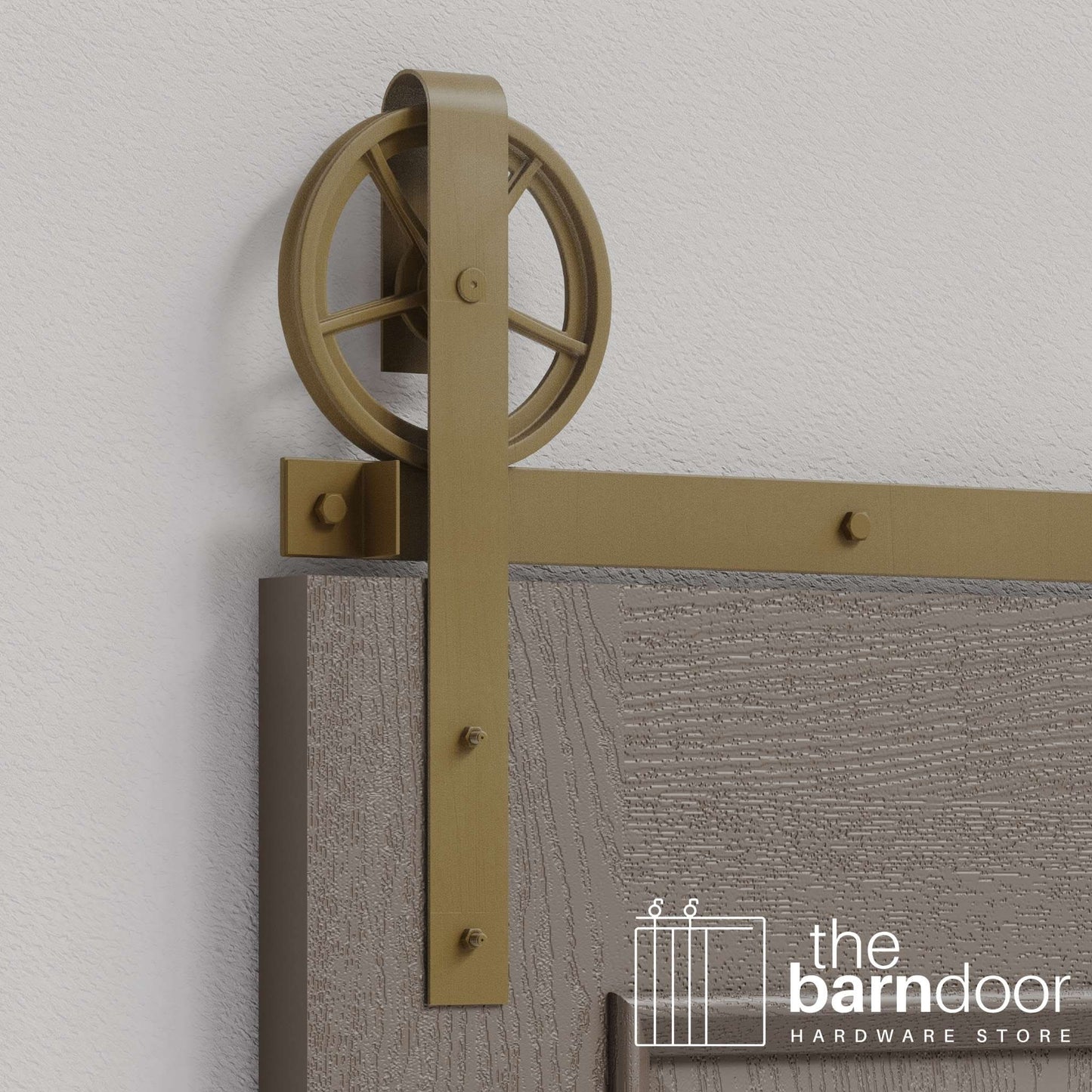 Jacobs Gold Wagon Wheel Heavy Duty Single Track Barn Door Hardware