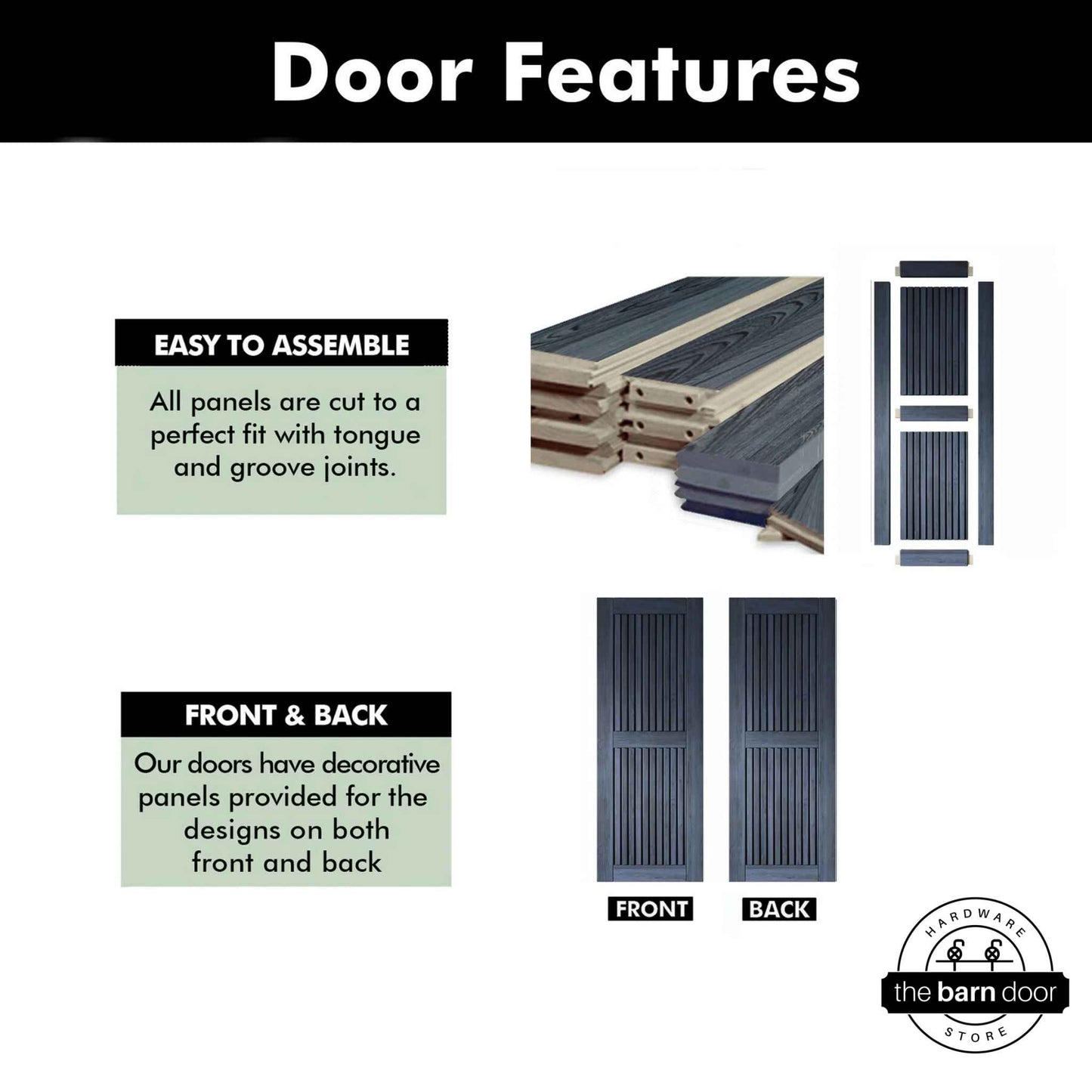 Navy Vertical Slat DIY Barn Door