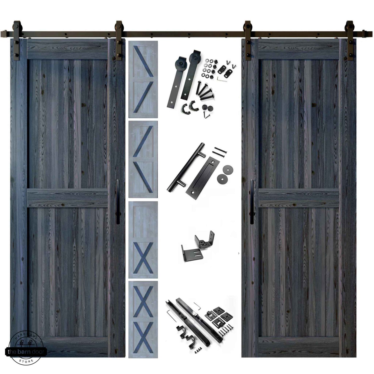 Navy Classic Double Barn Door Kit
