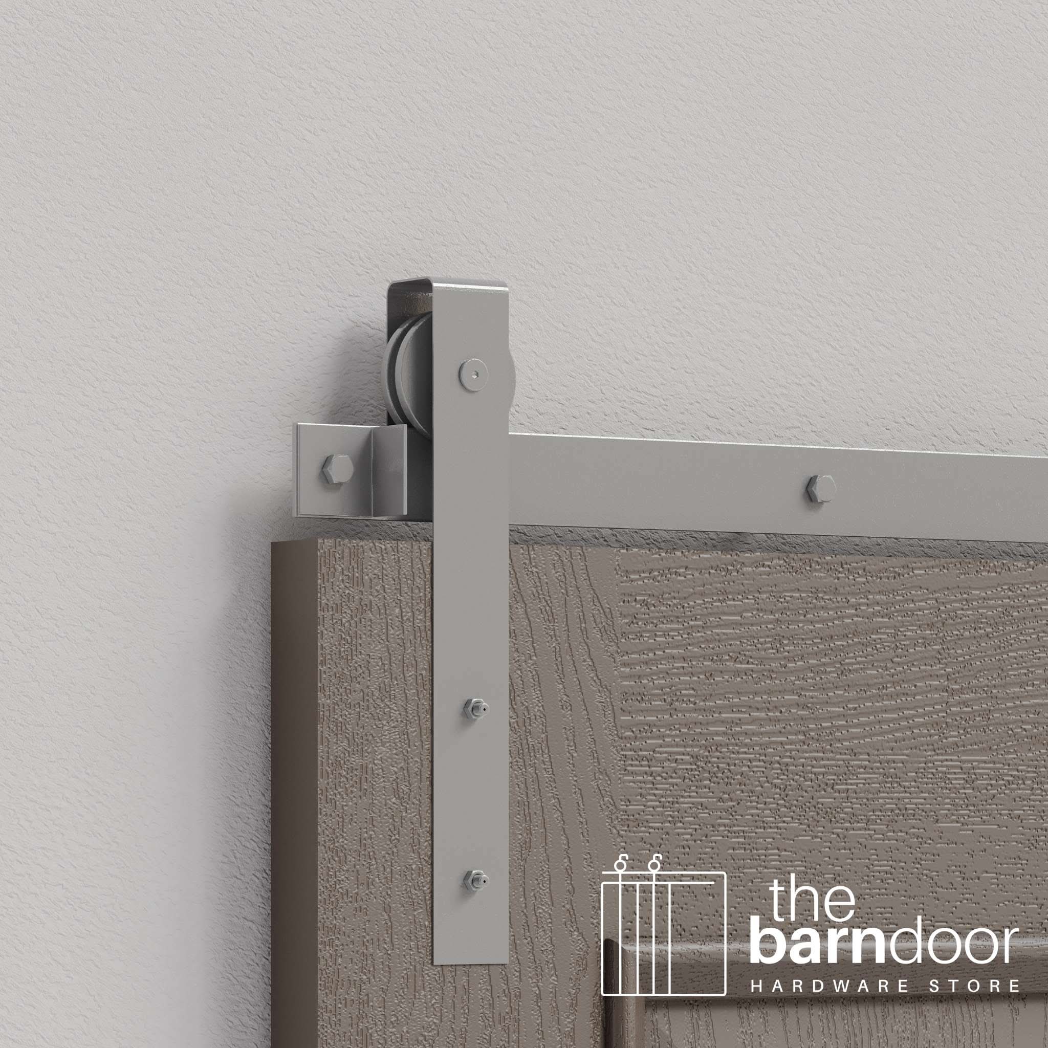 PC Chrome Flat Top Strap Heavy Duty Single Track Barn Door Hardware